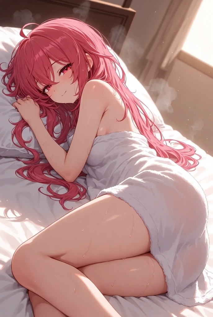 【80点】お風呂上がりタオル一枚美少女コレクション ~湯気立つ無防備でちょっとセクシー湯上がり姿~(背景あり+背景透過版)