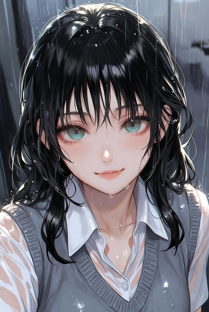 雨濡れ透け セーラー&ブレザー女子高生イラストコレクション 70点