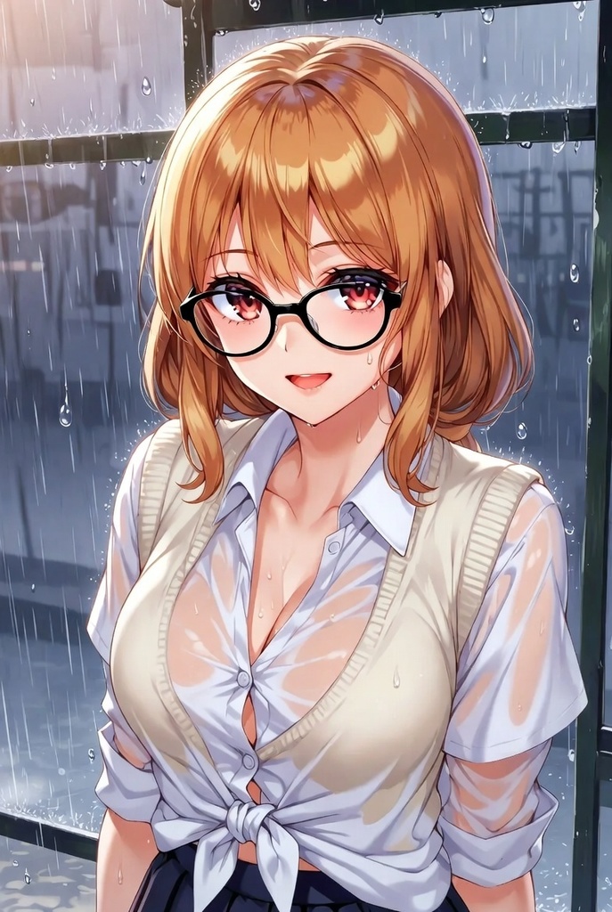 雨濡れ透け セーラー&ブレザー女子高生イラストコレクション 70点