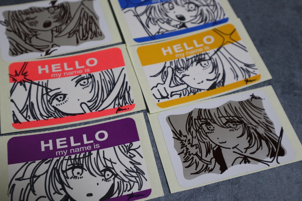 ドローイングHELLOステッカー♡̷̷̷₍ ᐢ. ̫ .ᐢ ₎໒꒱· ﾟ