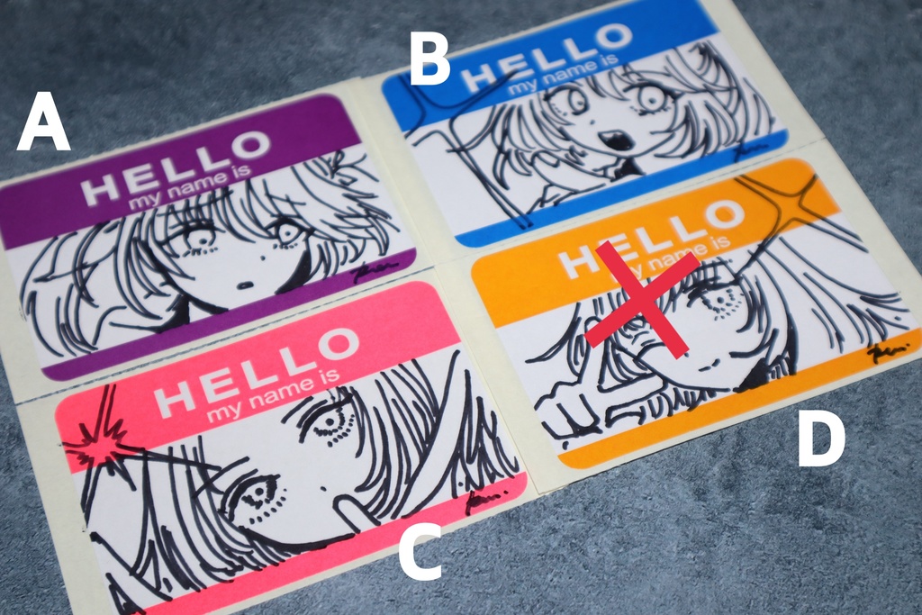 ドローイングHELLOステッカー♡̷̷̷₍ ᐢ. ̫ .ᐢ ₎໒꒱· ゚