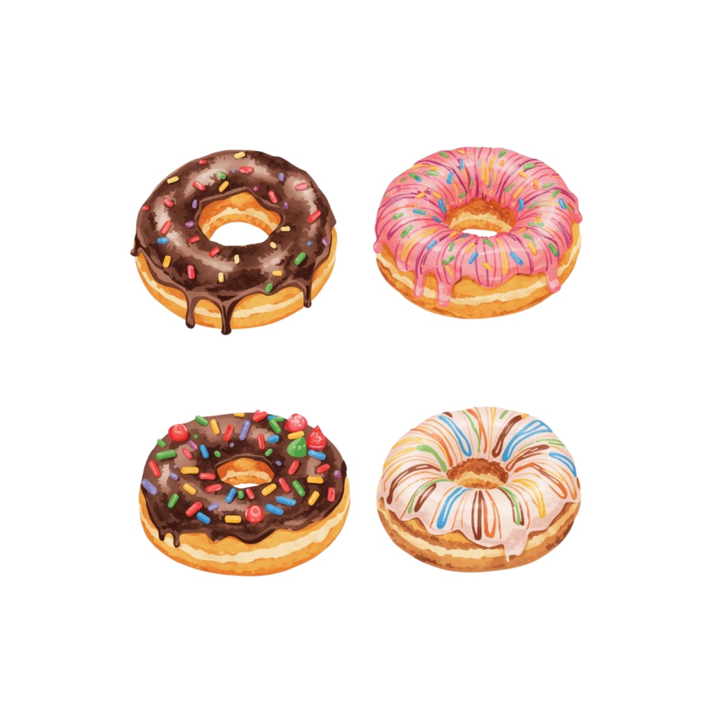 商用利用OK|①水彩アンティーク風カフェクリップアート(スイーツ・文房具・ノート・PC)PNG12点セット