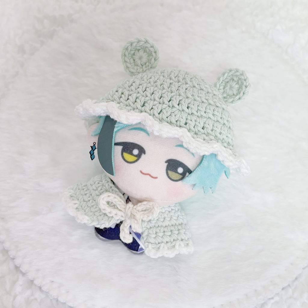 【ぬい服10cm】くま耳帽子&ポンチョセット