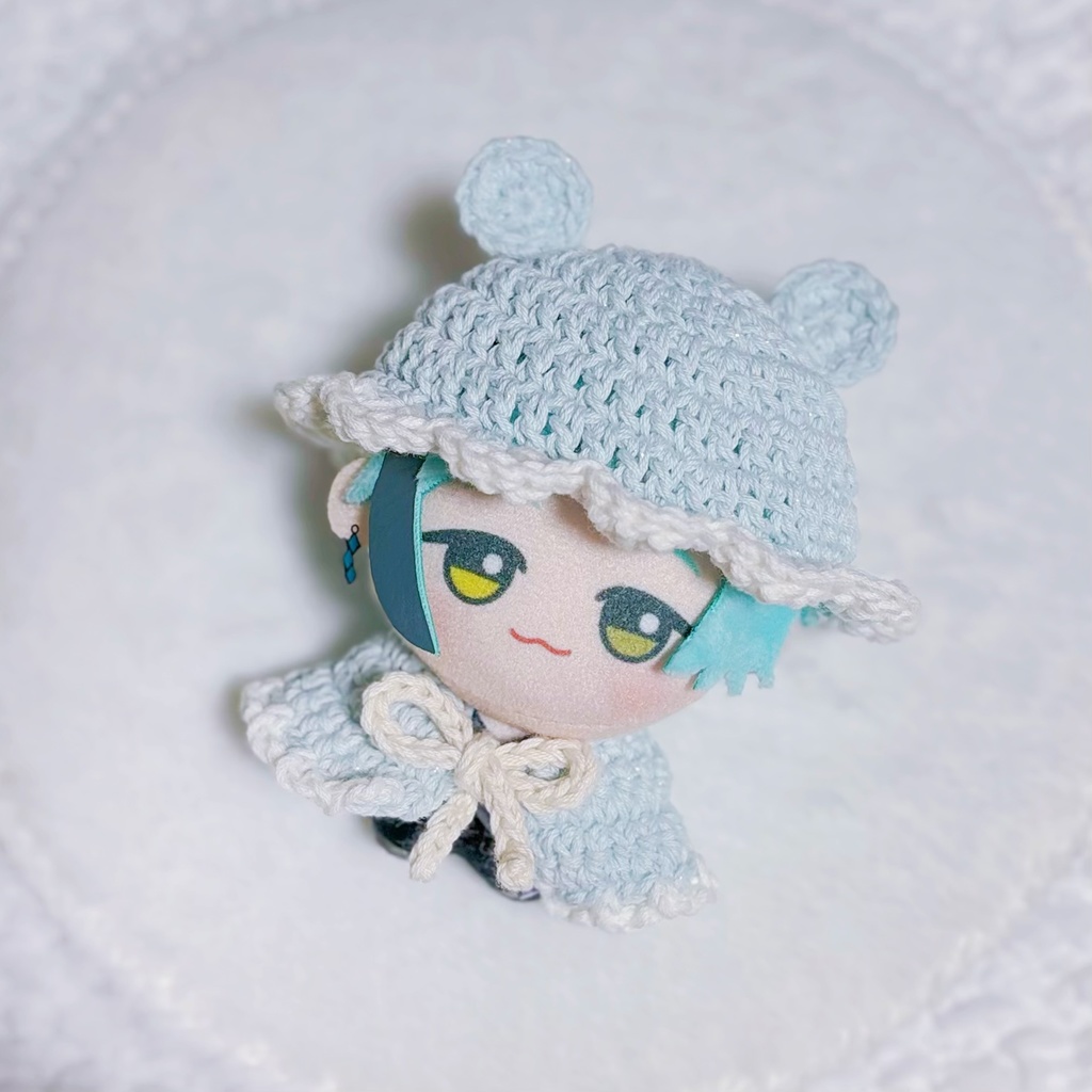 【ぬい服10cm】くま耳帽子&ポンチョセット