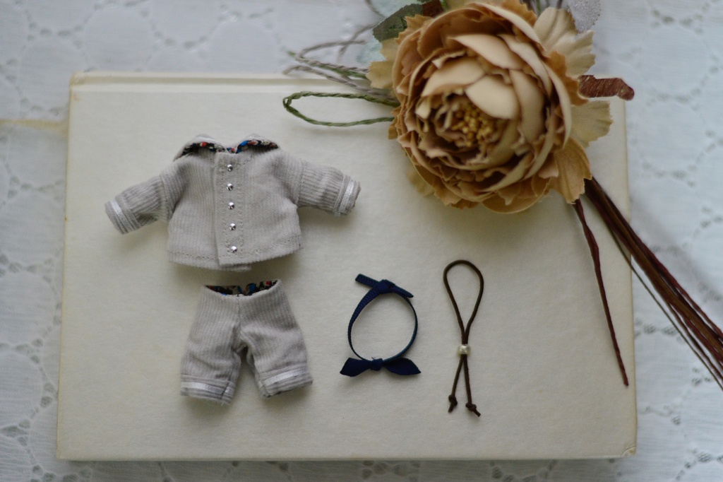 コーデュロイ×リバティ生地 セーラー服セット