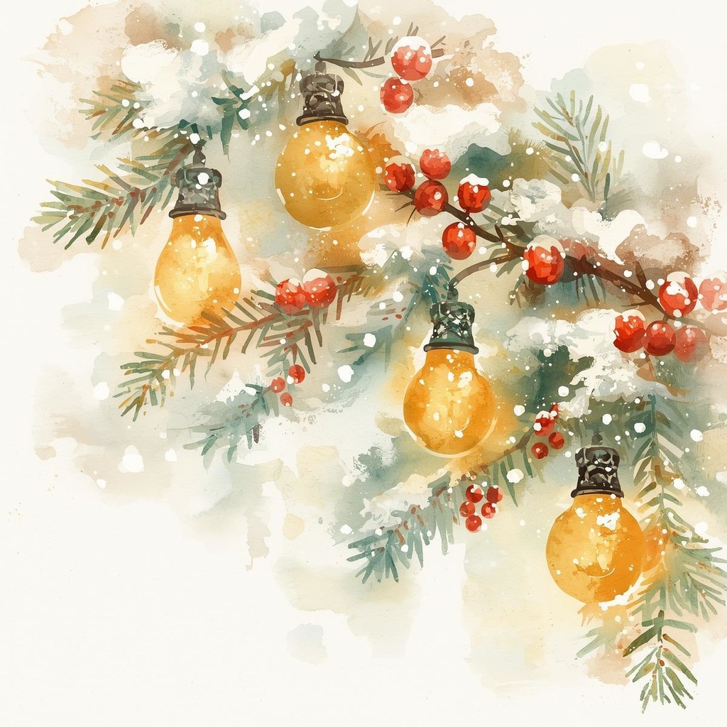 水彩クリスマス クリップアートセット(12種類)