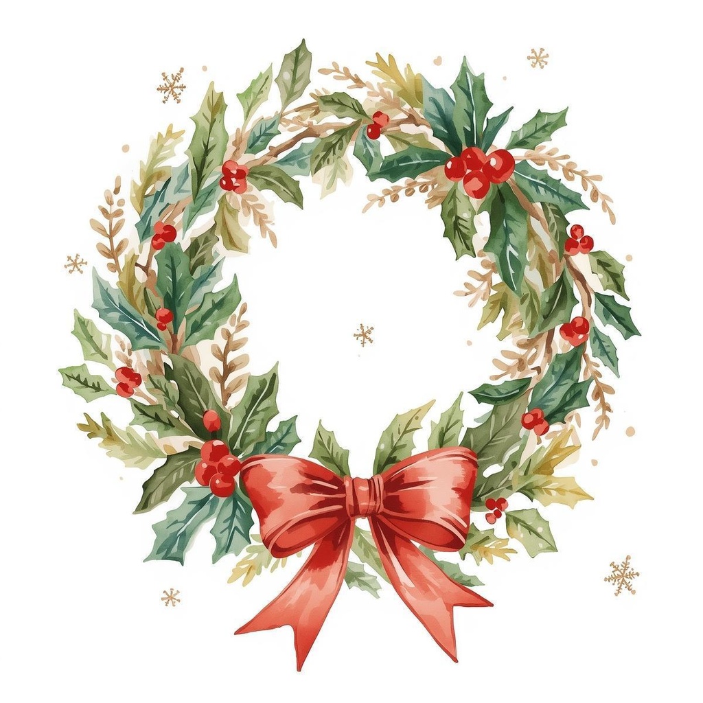 水彩クリスマス クリップアートセット(12種類)