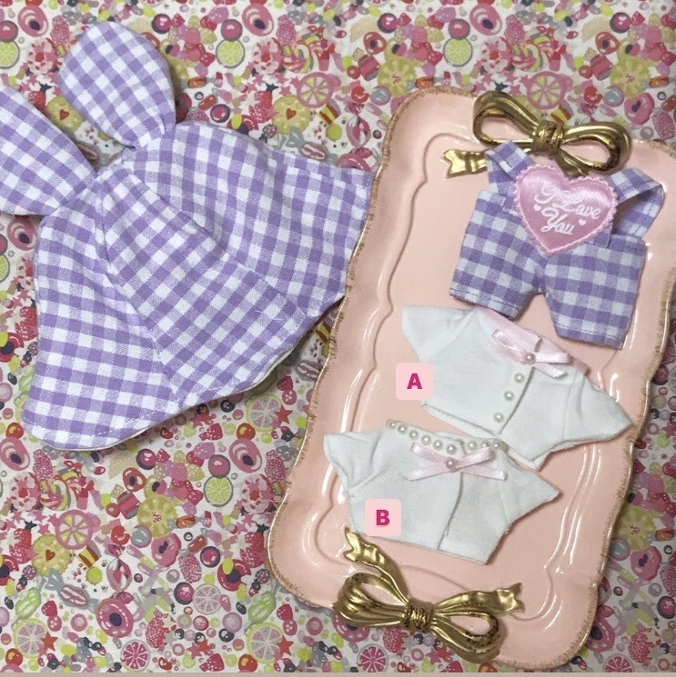 ぬい服 イースターうさぎのサロペット 帽子 トップス