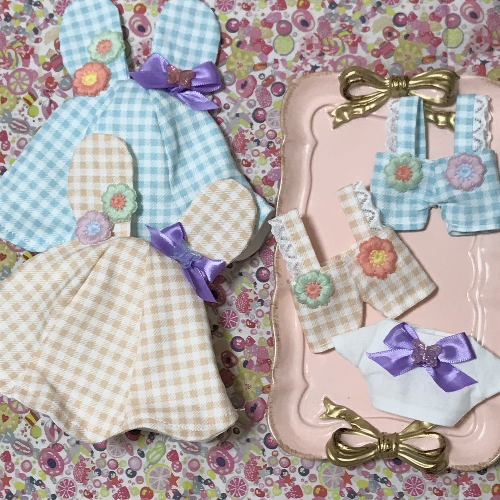 ぬい服 イースター サロペット 帽子 トップス🐣🦋🌷