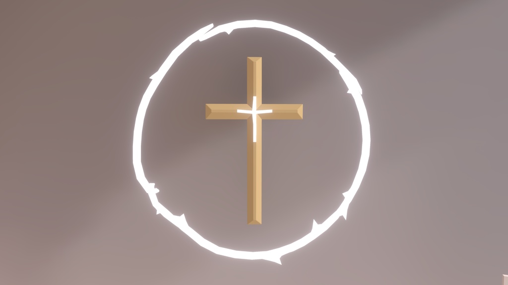 【Free/3D】 The Cross1/十字架/십자가 and crown of thorns 茨の冠