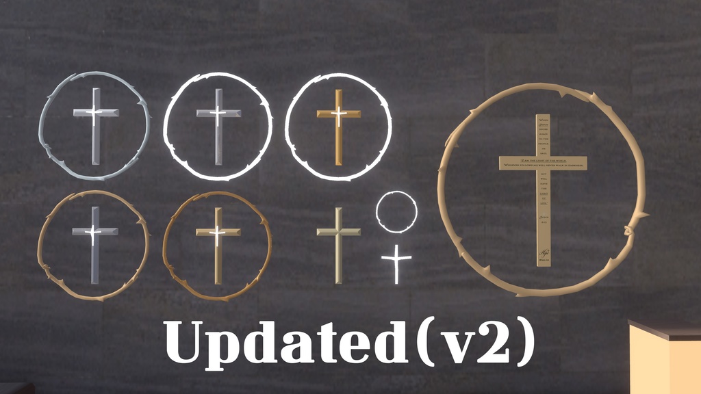 【Free/3D】 The Cross1/十字架/십자가 and crown of thorns 茨の冠