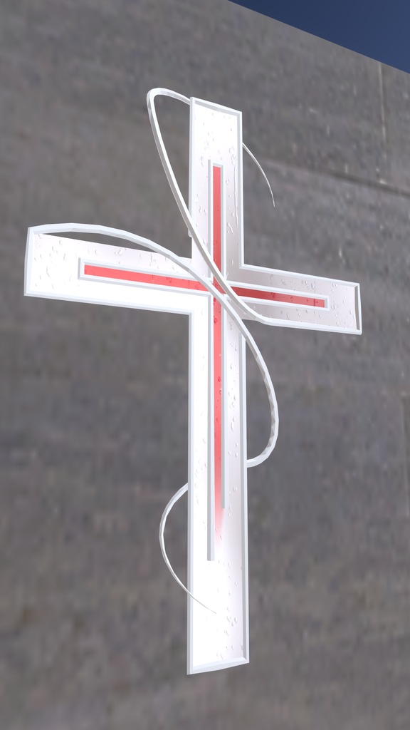 【Free/3D】 The Cross2/十字架/십자가 statue with jesus blood