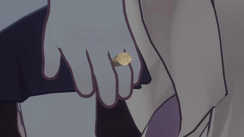 【Free/3D】 Signet Ring/印章リング/인장반지
