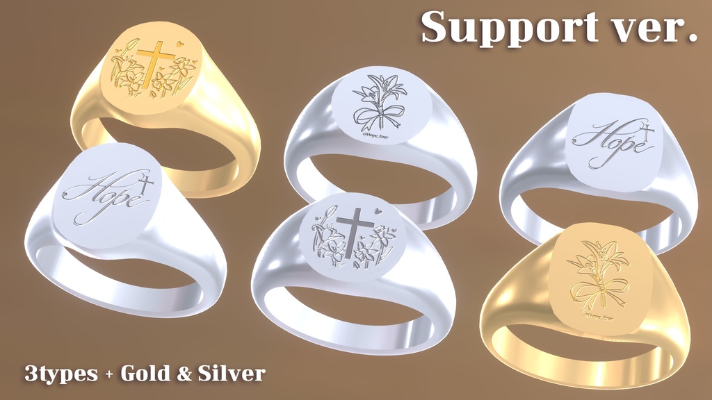 【Free/3D】 Signet Ring/印章リング/인장반지