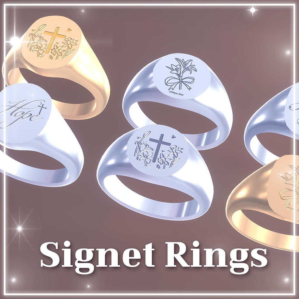 【Free/3D】 Signet Ring/印章リング/인장반지