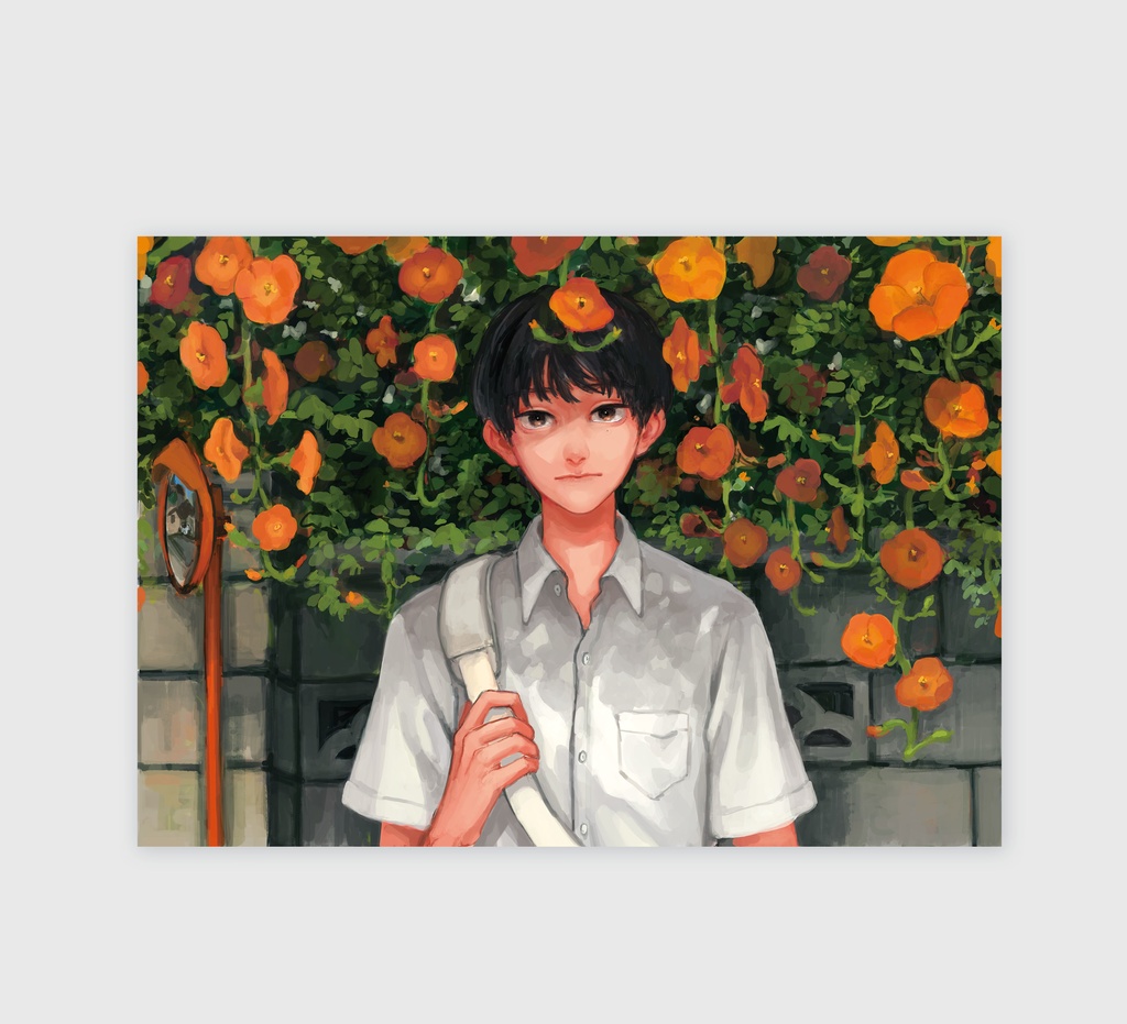 A5イラストカード【　通学路　】