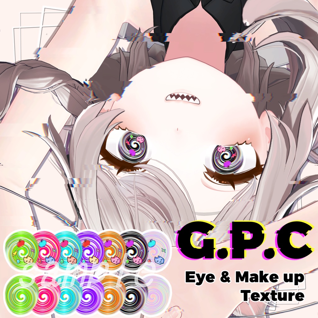 【しなの専用】Glitchy Poison Candy Eye & Make up Texture