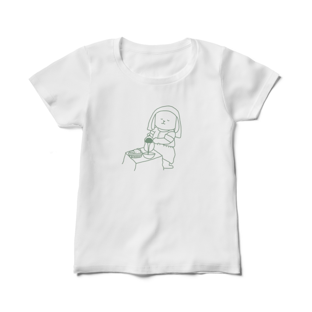 牛乳を注ぐうさぎ