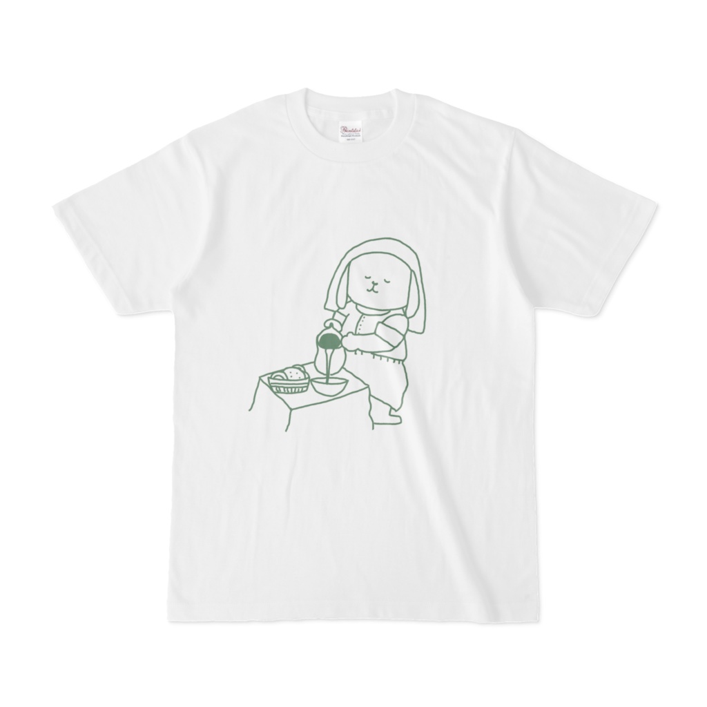 牛乳を注ぐうさぎ