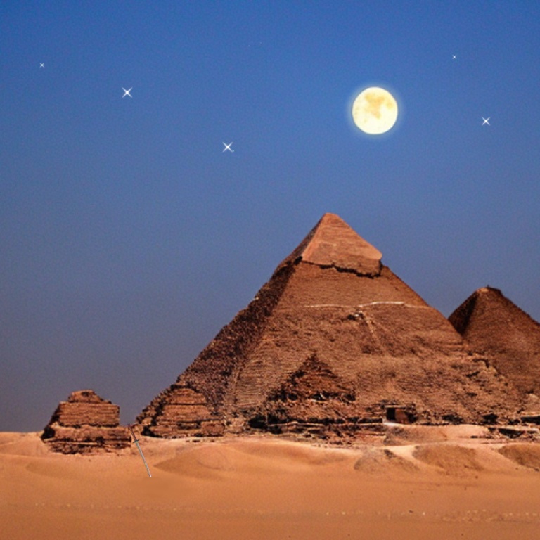 ピラミッドと満月