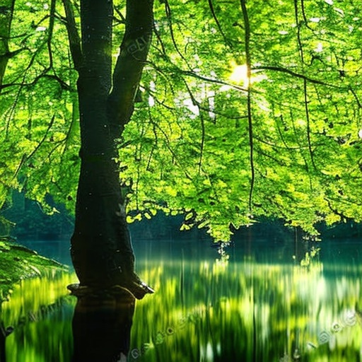 新緑とブナの大木