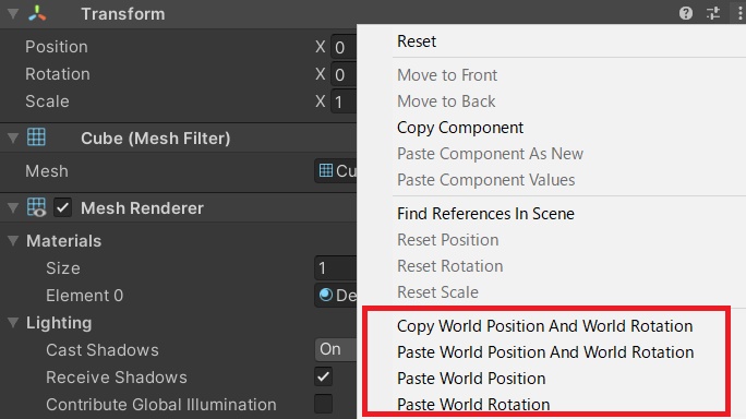 WorldTransformCopyPasteTool -WorldPositionとWorldRotationのコピペツール-