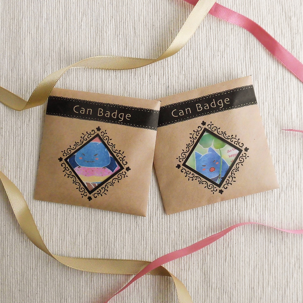 コウモリ缶バッジ*キラキラ56mm2個セット