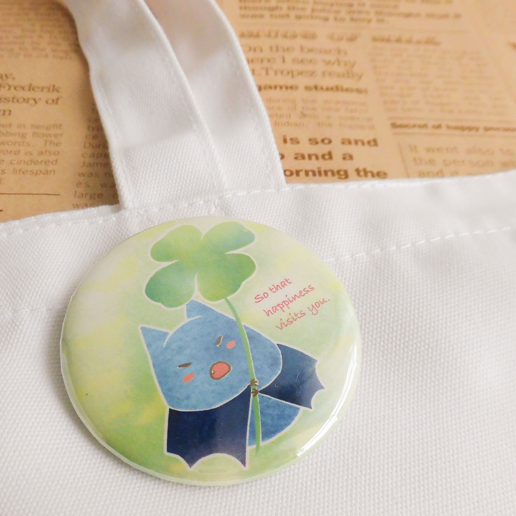 コウモリ缶バッジ*キラキラ56mm2個セット