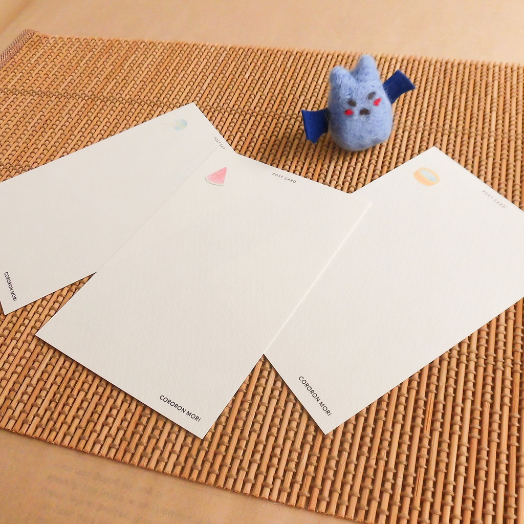 コウモリと夏の花ポストカード*3枚セット
