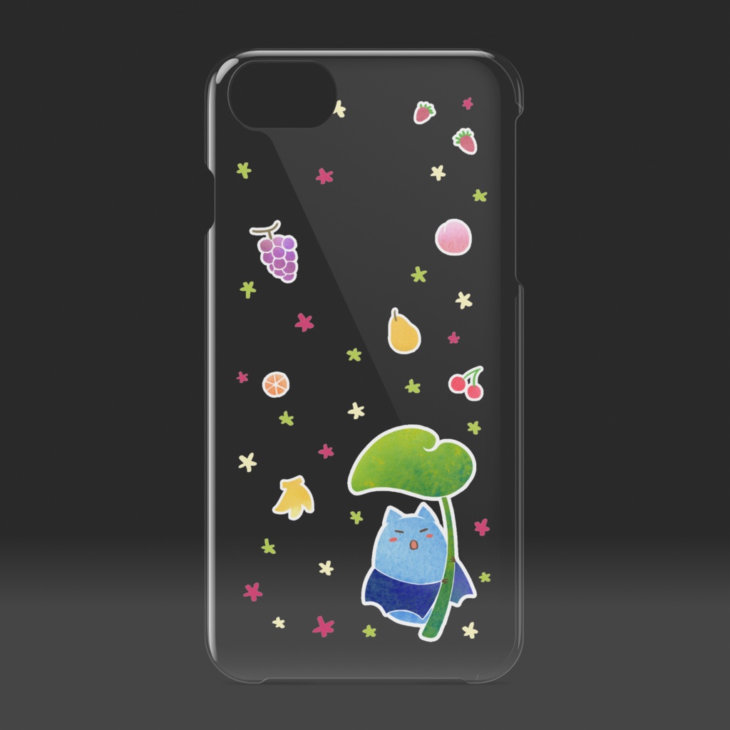 コウモリとフルーツの雨*クリアiPhoneケース