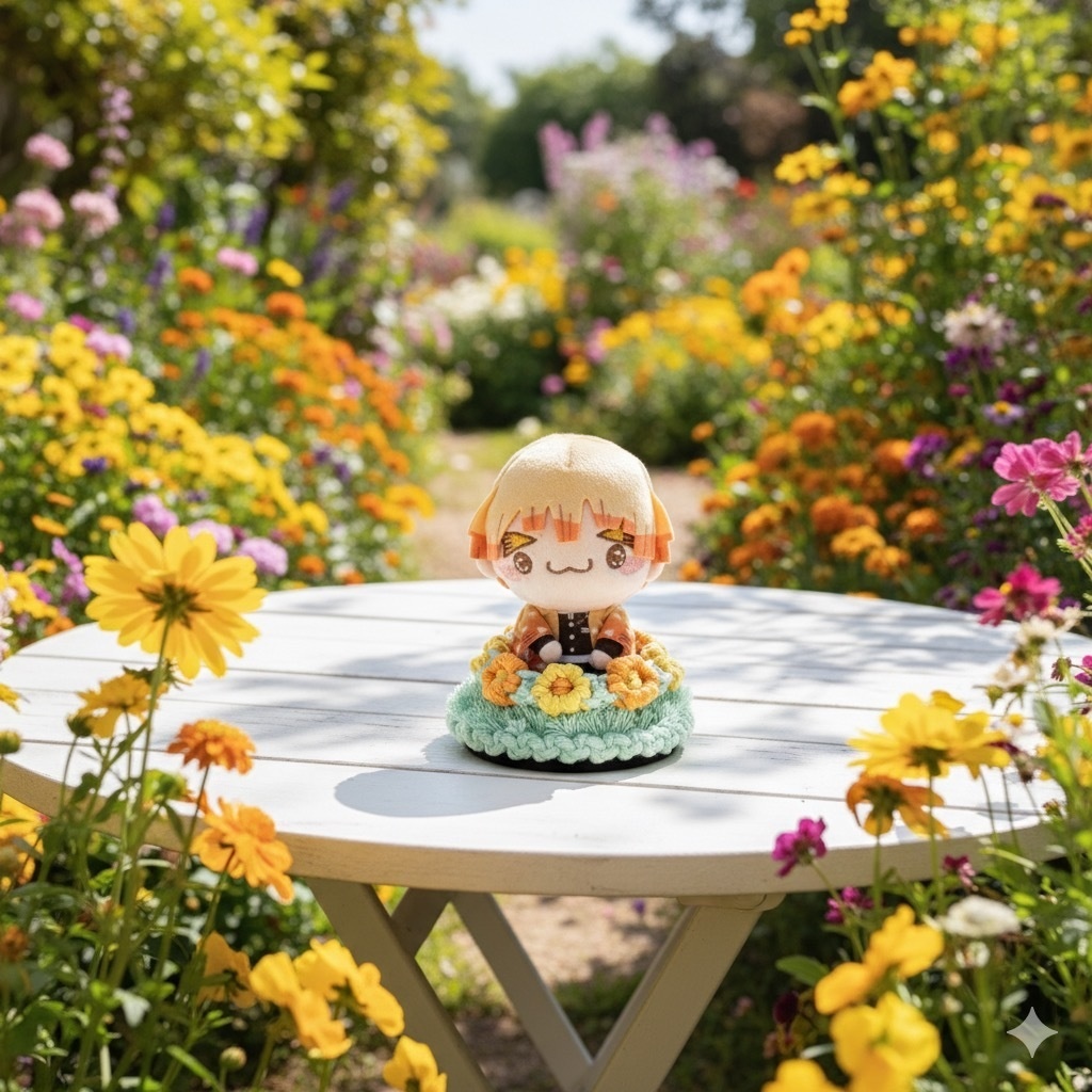 推しカラーで選べる♪ ぬいのお花畑ラグ ぬい服 ぬい小物 敷物