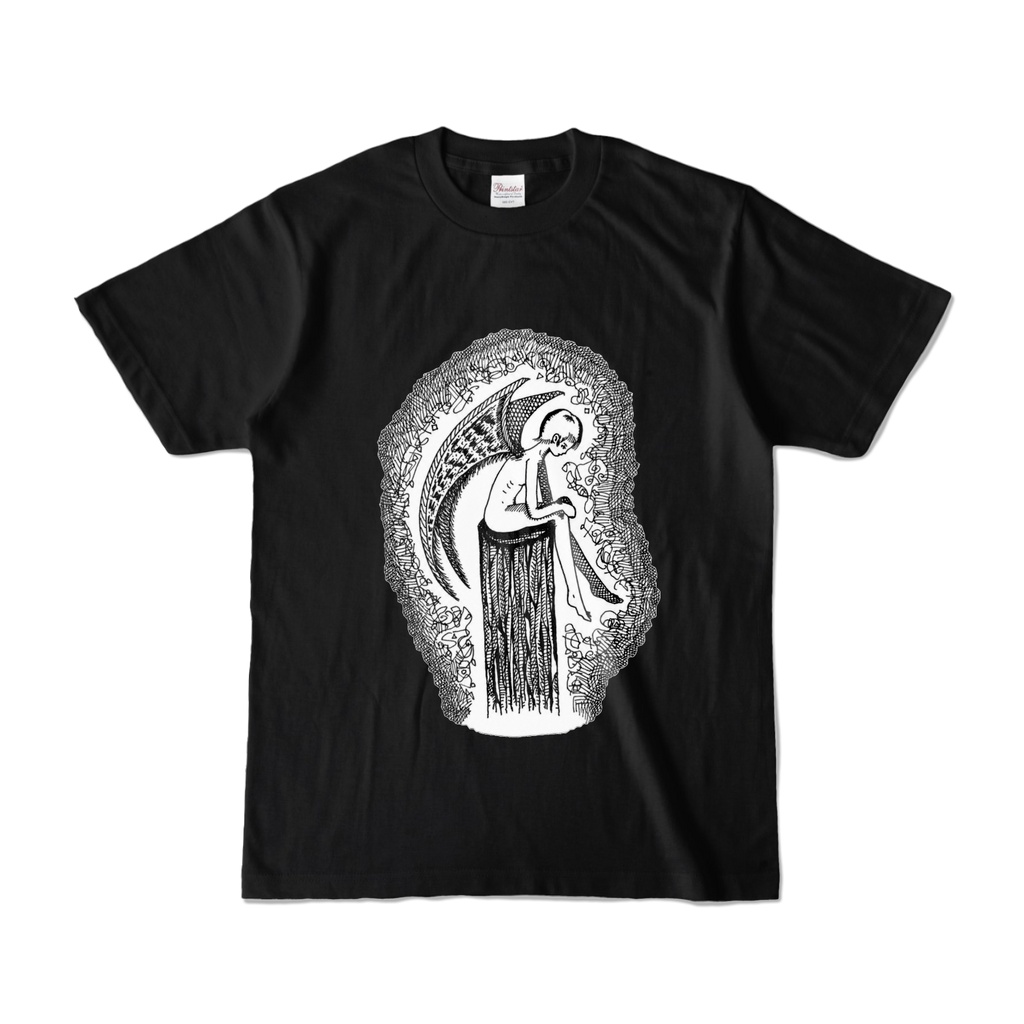 鴉　karasu　モノクロアートTシャツ