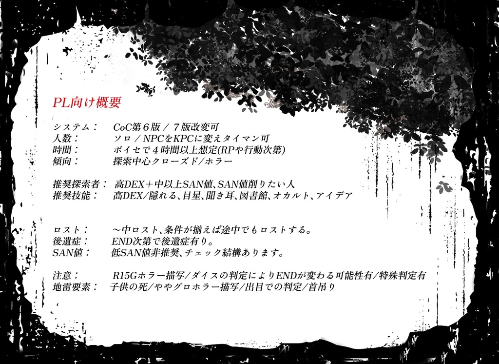 【CoC6】君の実る場所【SPLL:E108756】