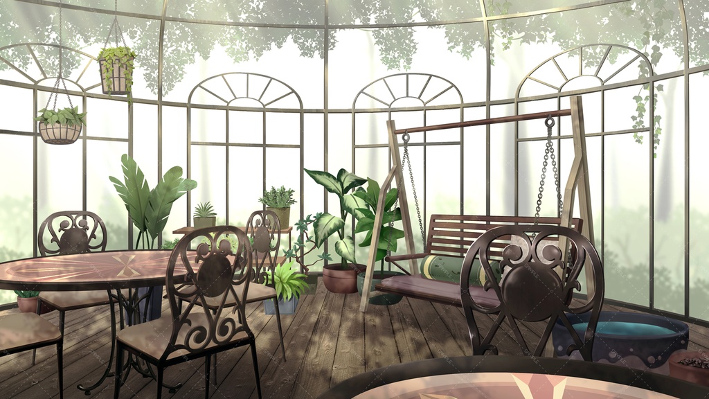(無料)【配信背景|背景素材】温室01