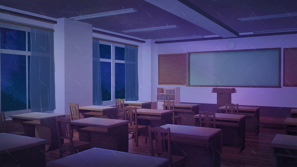(無料)【背景素材】学校の教室01