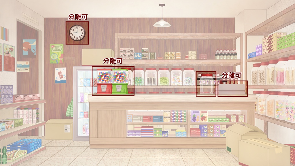 【背景素材】駄菓子屋の店先&店内