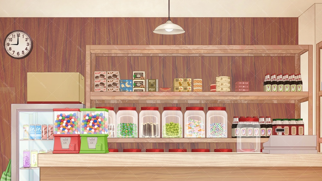【配信背景】駄菓子屋カウンター