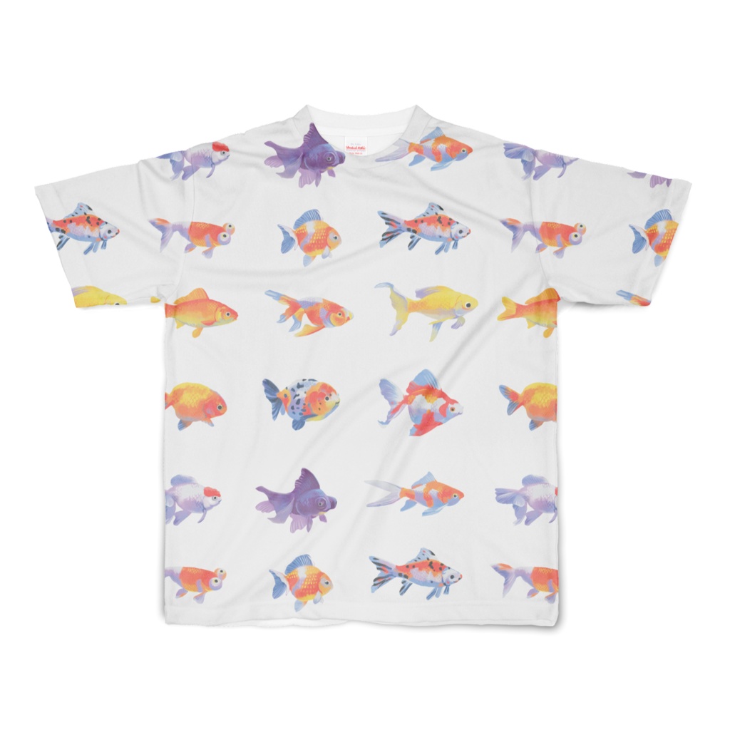 色んな種類の金魚Tシャツフルグラフィック
