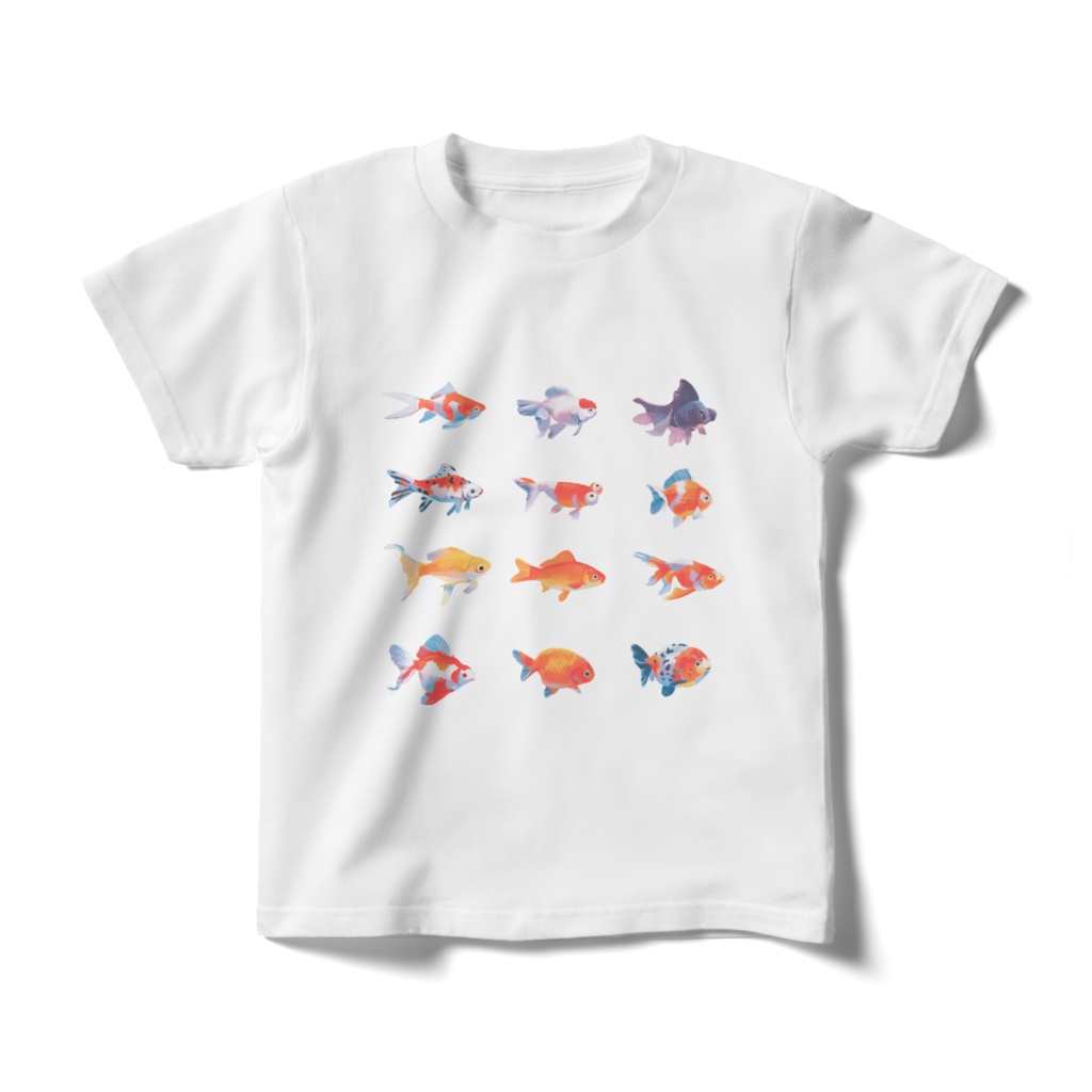 色んな種類の金魚Tシャツキッズ