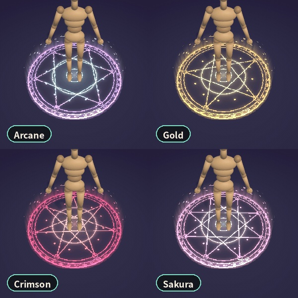 KuraMini ドット絵ギミック5点セット【魔法陣・天使の輪・翼・吹き出し】MA対応・VRChat想定【新作記念価格】