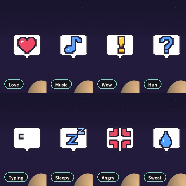 KuraMini ドット絵ギミック5点セット【魔法陣・天使の輪・翼・吹き出し】MA対応・VRChat想定【新作記念価格】