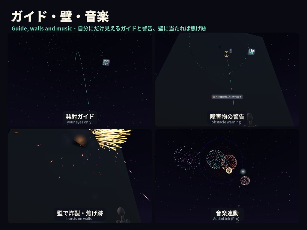 KuraHanabi アバター花火ギミック【Lite無料】MA対応・VRChat想定/線香花火〜打ち上げ・全天球【新作記念価格】