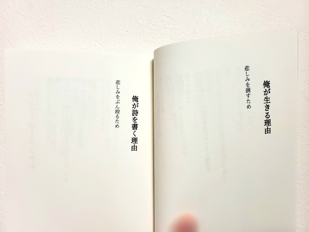 第一詩集 悲しみのヤローを倒す、ぜってえ負けねえ。