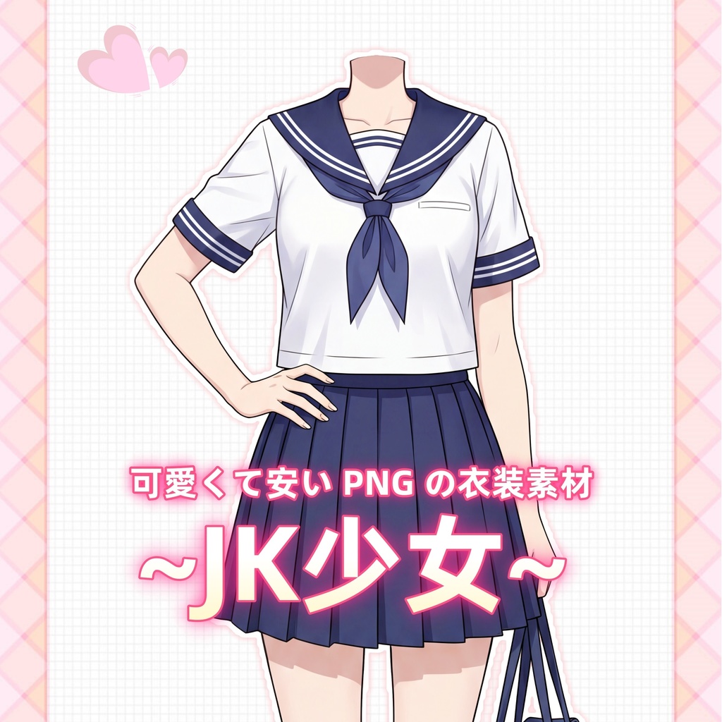 【vtuber向け素材】セーラー服/学生服少女の衣装【VTubeStudio Live2d Cloth】