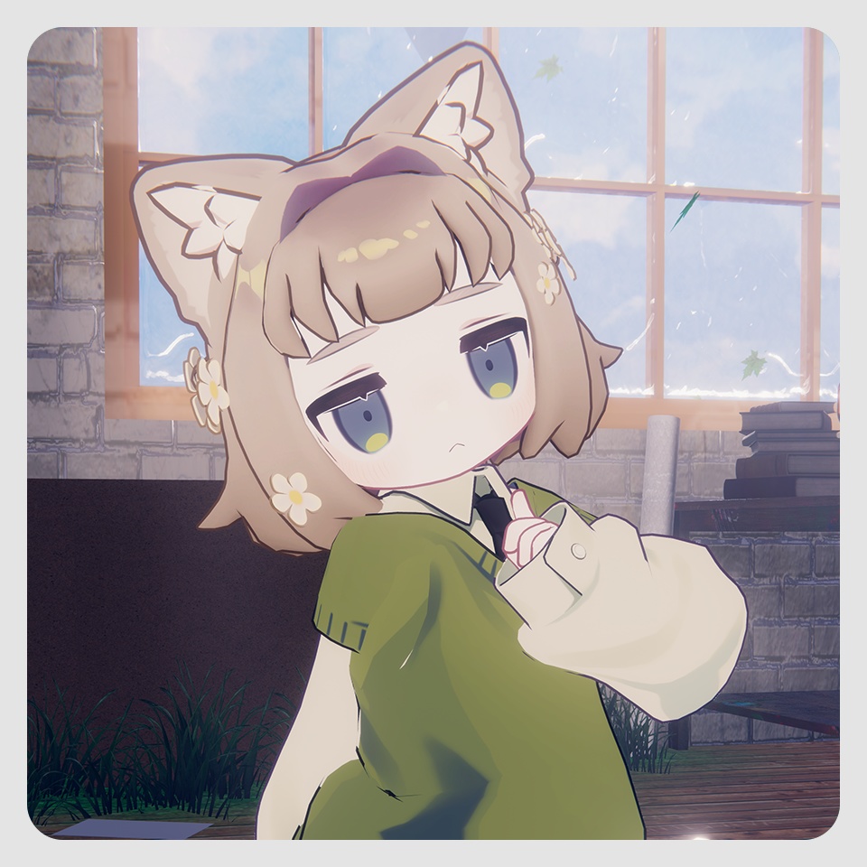 お花と三つ編みのハーフアップ【キプフェル・まめひなた対応】