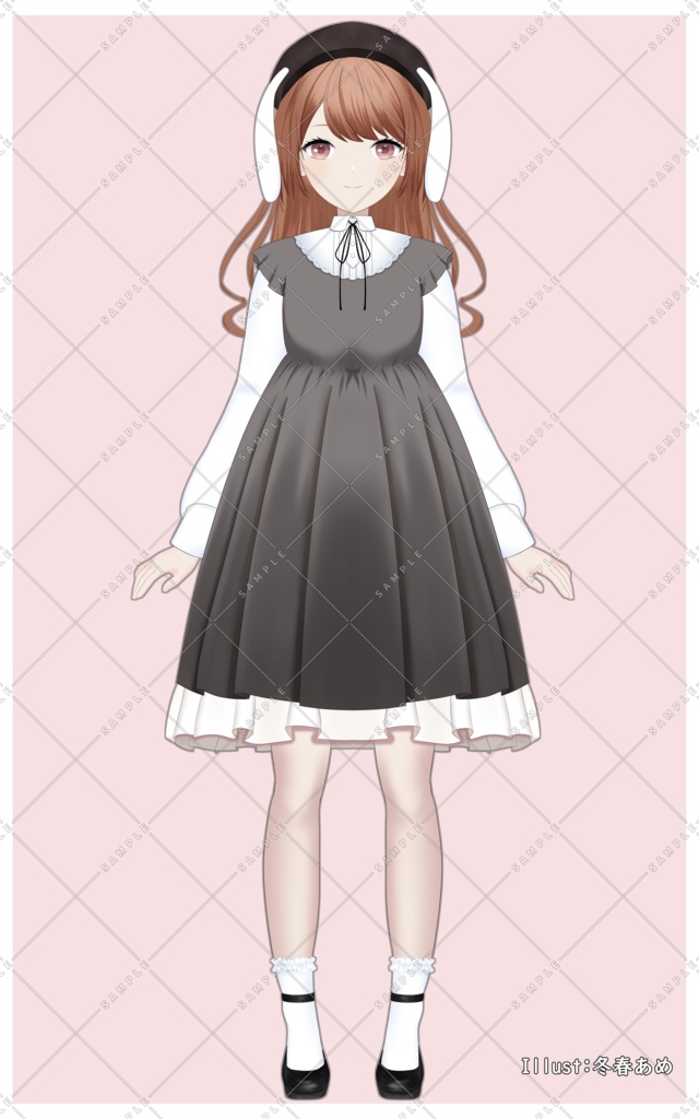 【限定1点】うさぎみみベレーの女の子【パーツ分け済PSD】