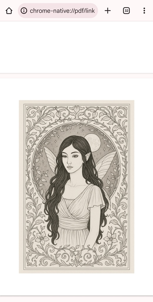 洋風妖精のぬり絵 – 月光の妖精