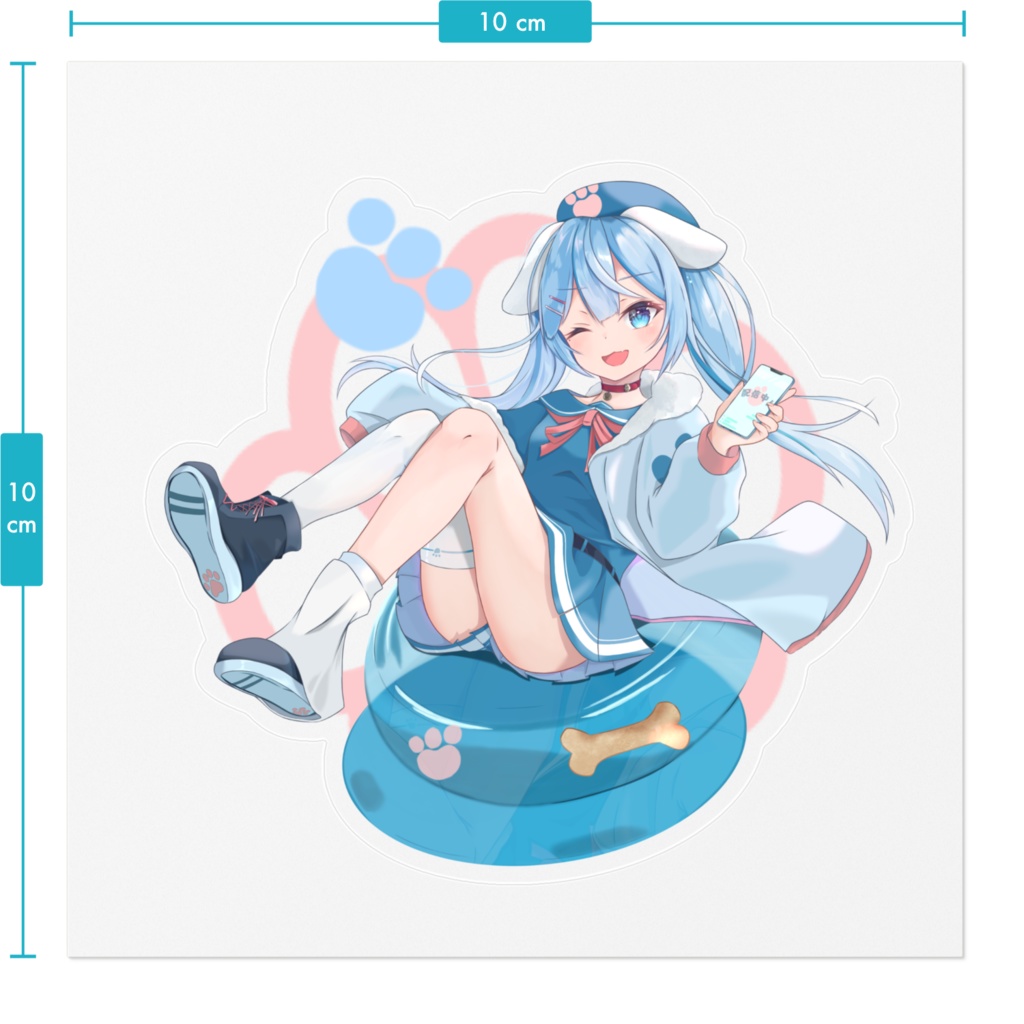 ぽちとくっつく?【10cmステッカー】