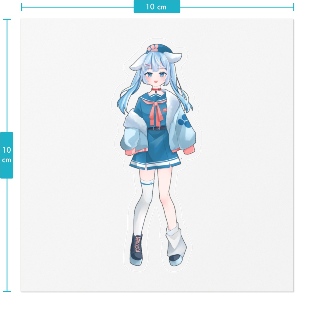 ぽちとぴったとくっつく!【10cmステッカー】