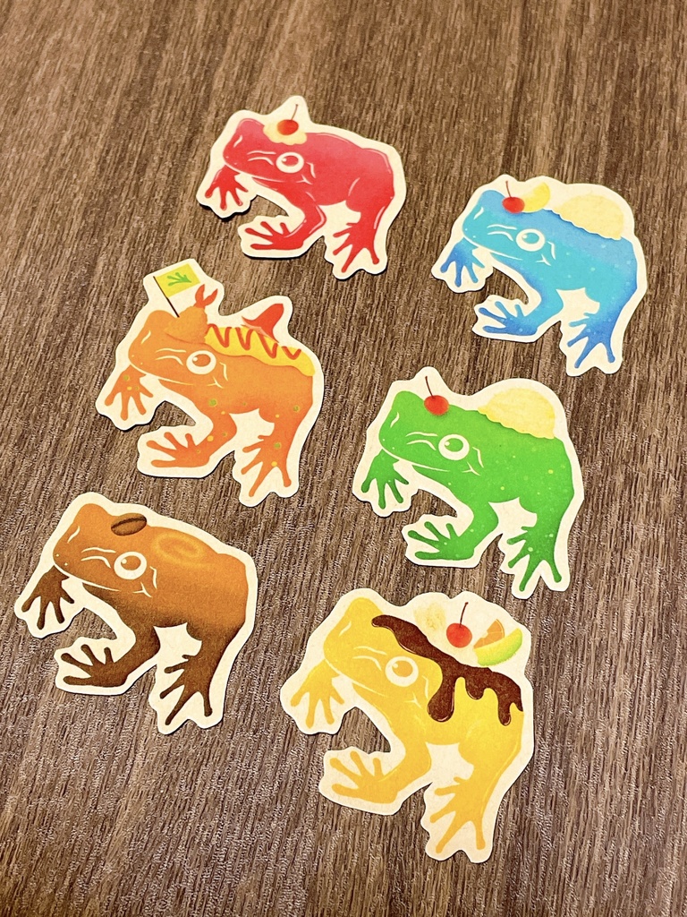 カエル 喫茶店シール